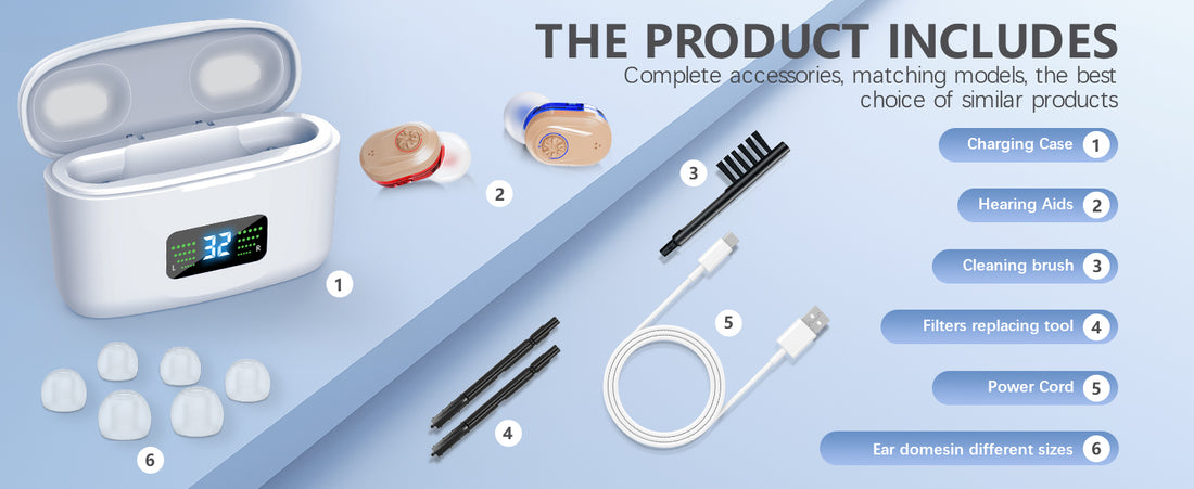 Wireless Mini Hearing Aid with Charging Box