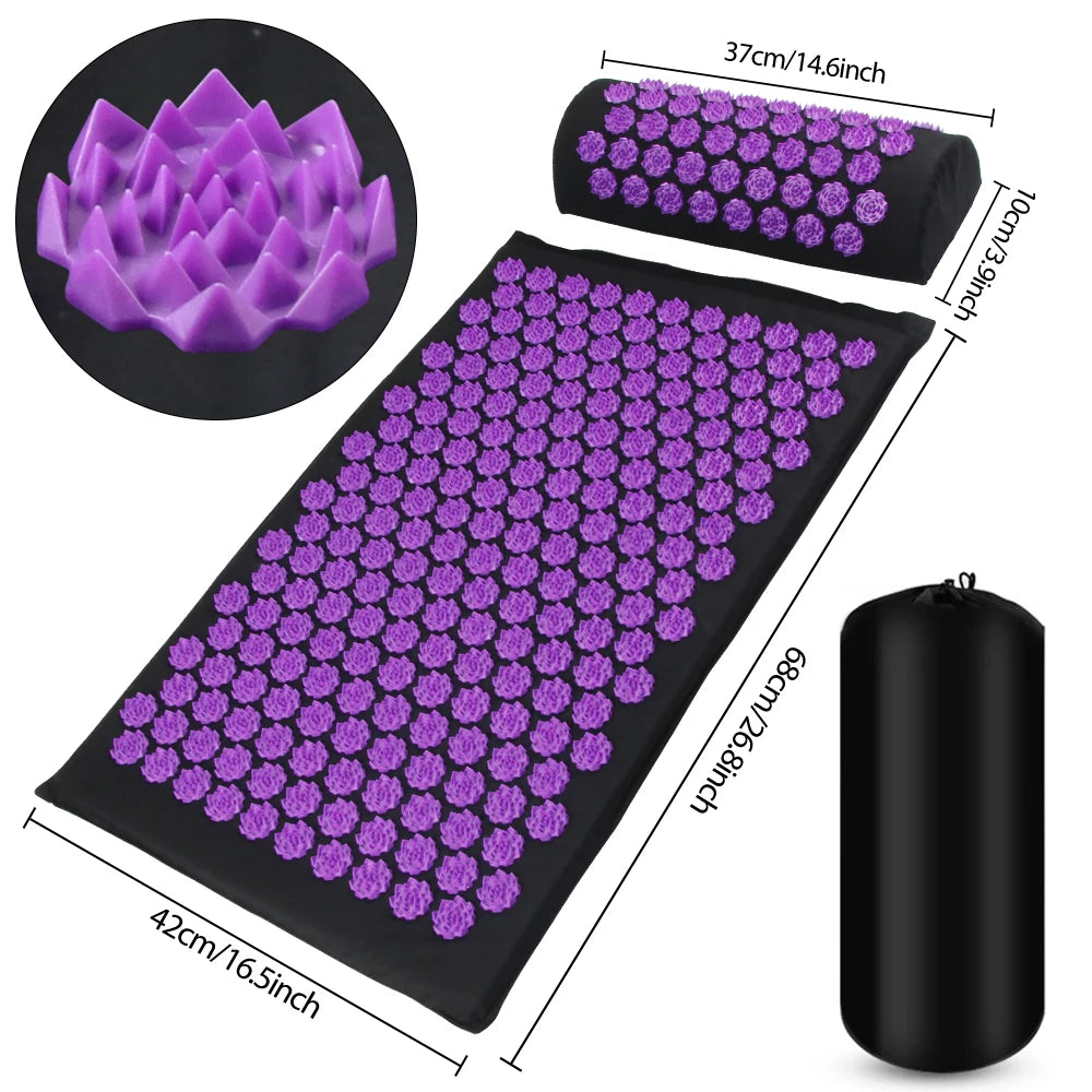 Acupressure Yoga Mat & Massage Pillow