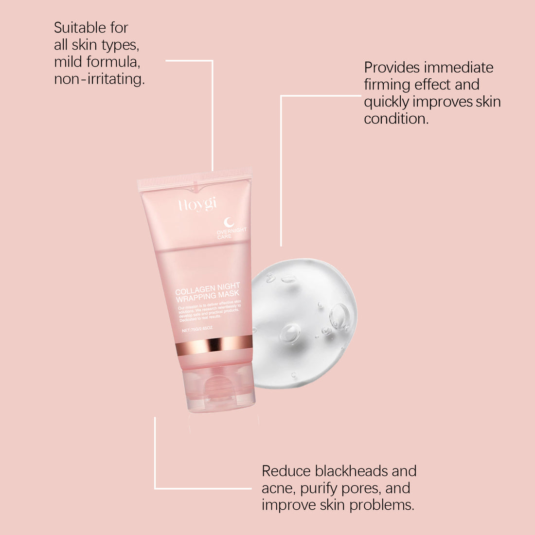 Collagen Overnight Peel-Off Facial Mask Set Hydrating Night Care