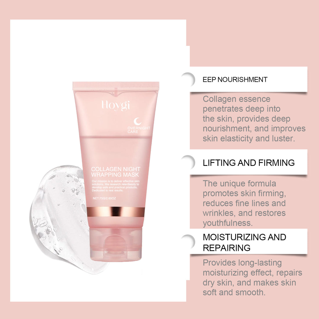 Collagen Overnight Peel-Off Facial Mask Set Hydrating Night Care