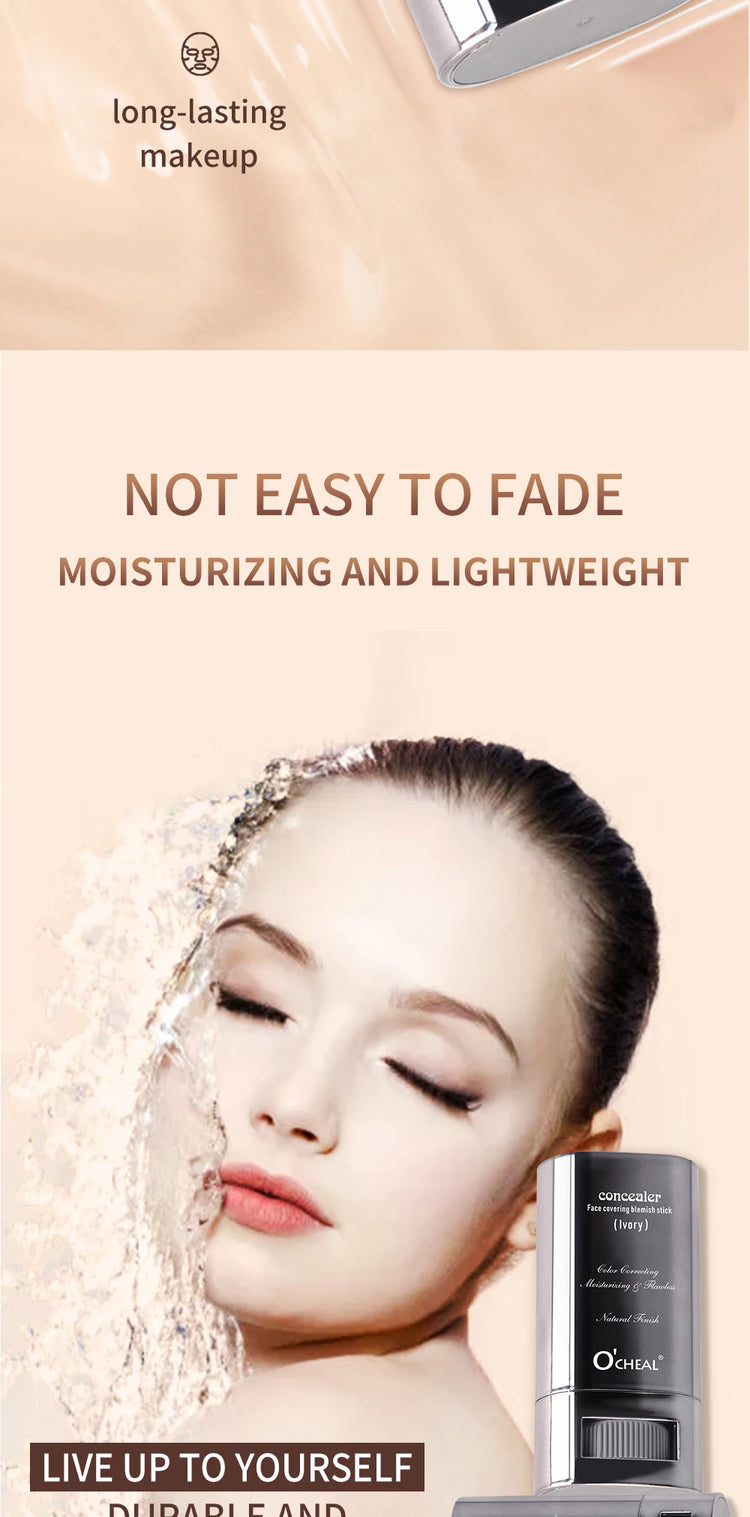 Face Foundation Contour Stick shade swatches on skin