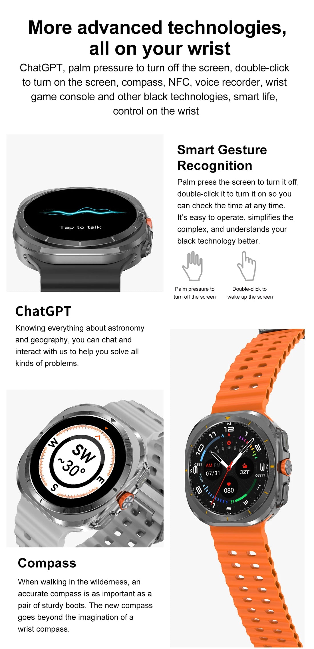 2025 DT Watch 7 Ultra Smartwatch 47mm AMOLED GPS NFC