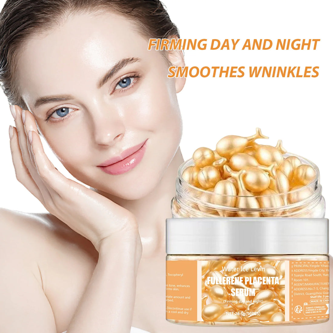 50Pcs Collagen Face Serum Capsules Whitening Anti-Wrinkle