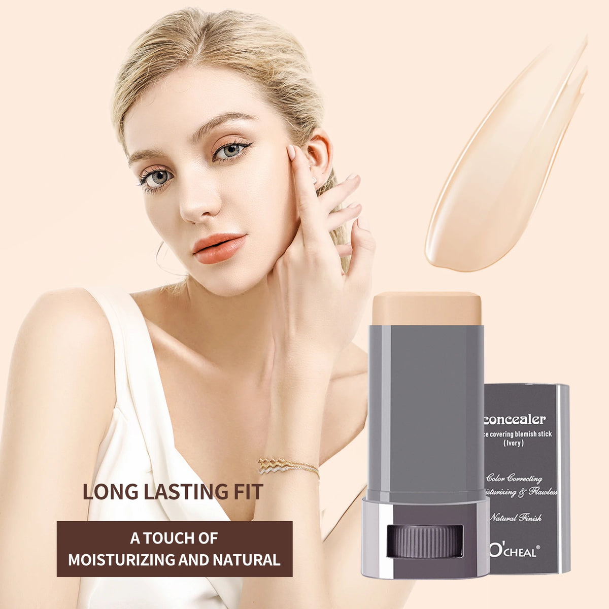 Face Foundation Contour Stick with dual-ended blending brush