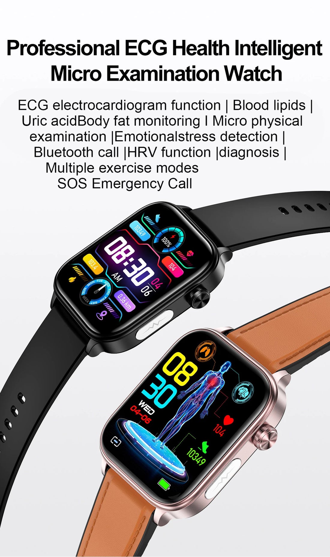 2025 ECG+PPG AI Smartwatch – Health Diagnose, Heart Rate & BP Tracker