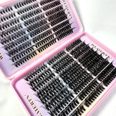 Faux mink lash clusters 540 pcs C curl mixed length tray