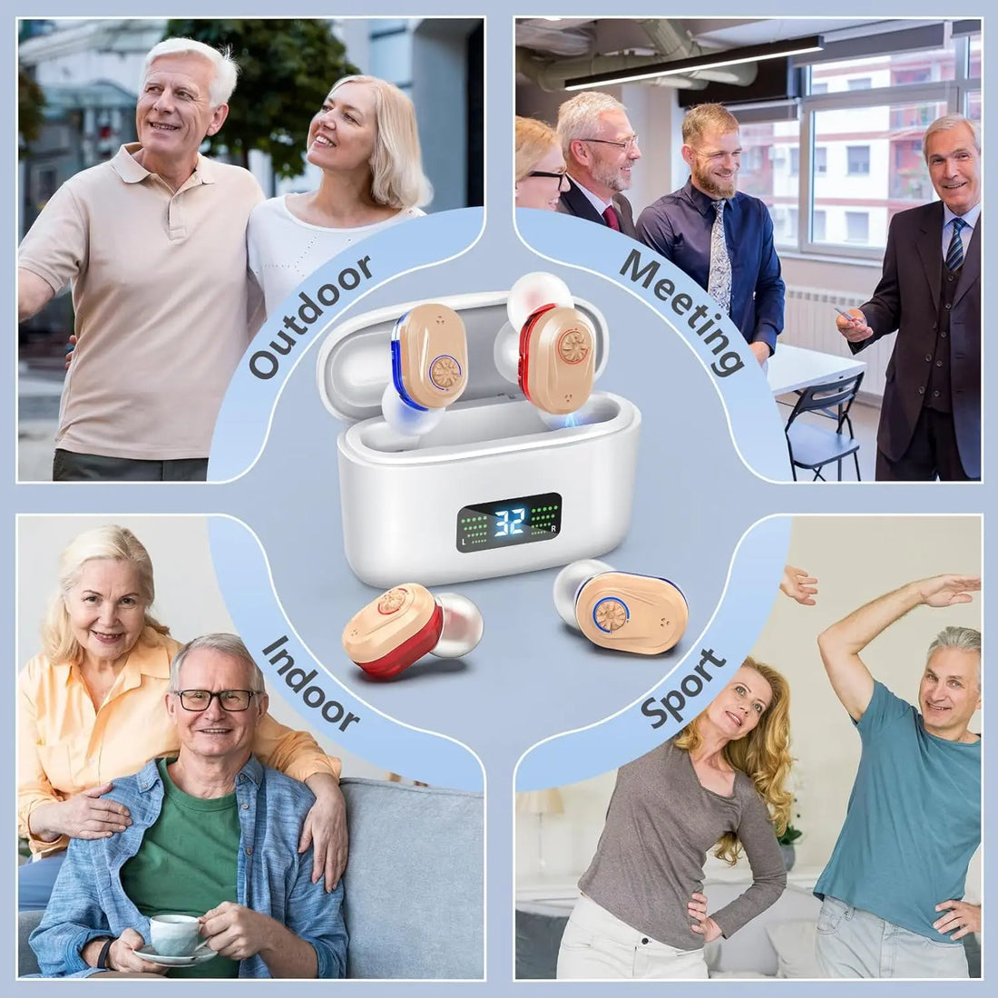 Wireless Mini Hearing Aid with Charging Box