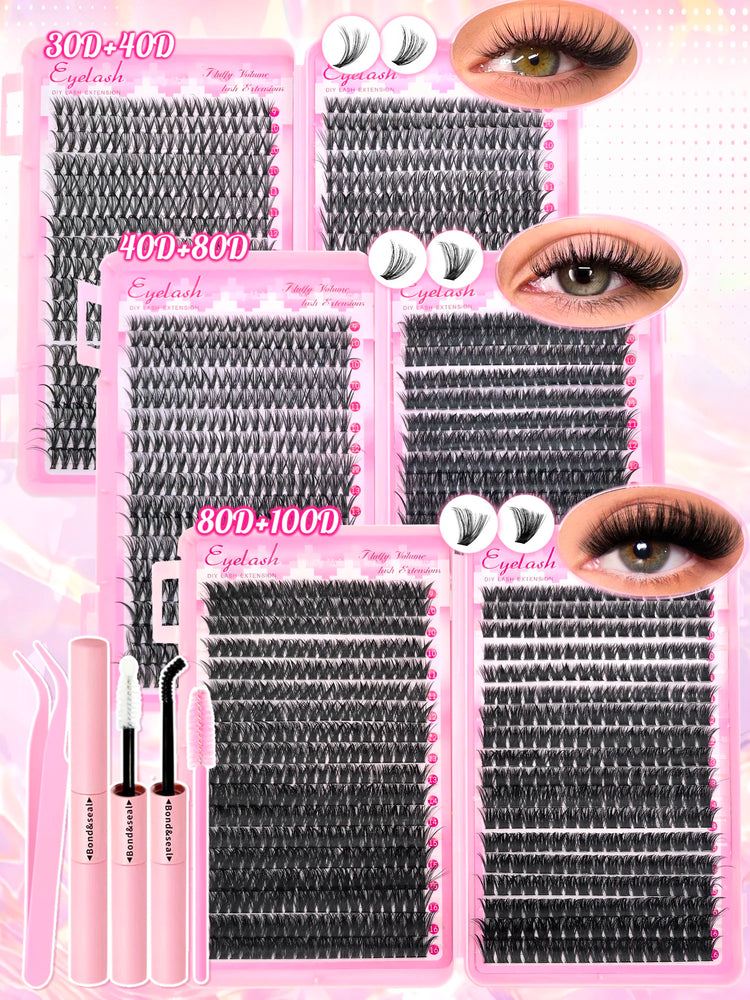 DIY lash extension kit with 720pcs wispy lash clusters