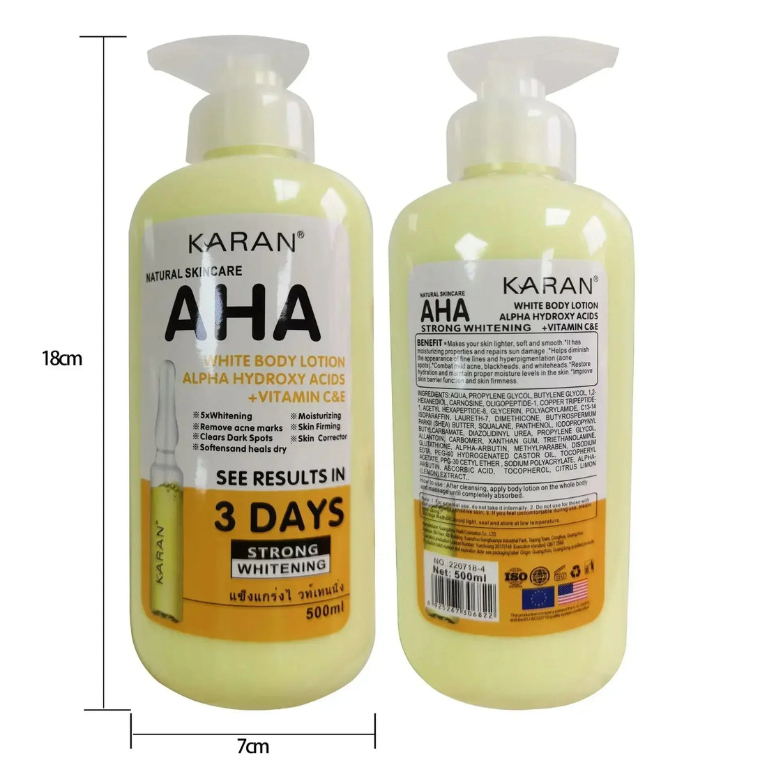 Whitening Body Cream 500ml Moisturizing Vitamin C&E Lotion