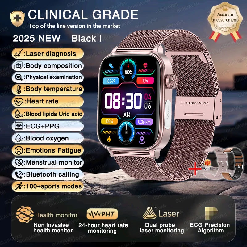 2025 ECG+PPG AI Smartwatch – Health Diagnose, Heart Rate & BP Tracker