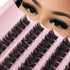 Close-up of DIY cluster lashes 8-16mm in a pink tray with a model&