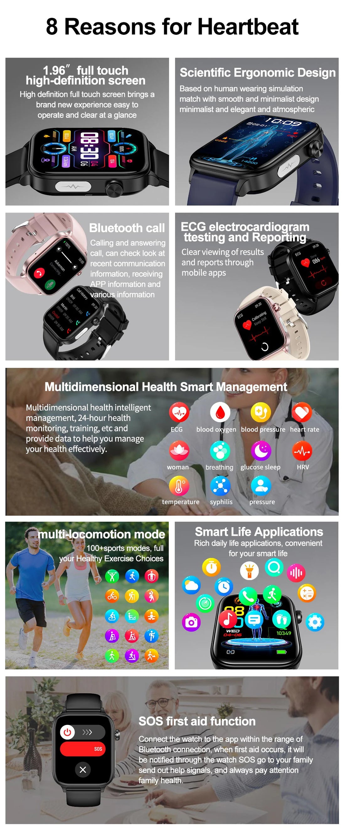 2025 ECG+PPG AI Smartwatch – Health Diagnose, Heart Rate & BP Tracker