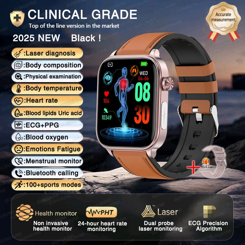 2025 ECG+PPG AI Smartwatch – Health Diagnose, Heart Rate & BP Tracker