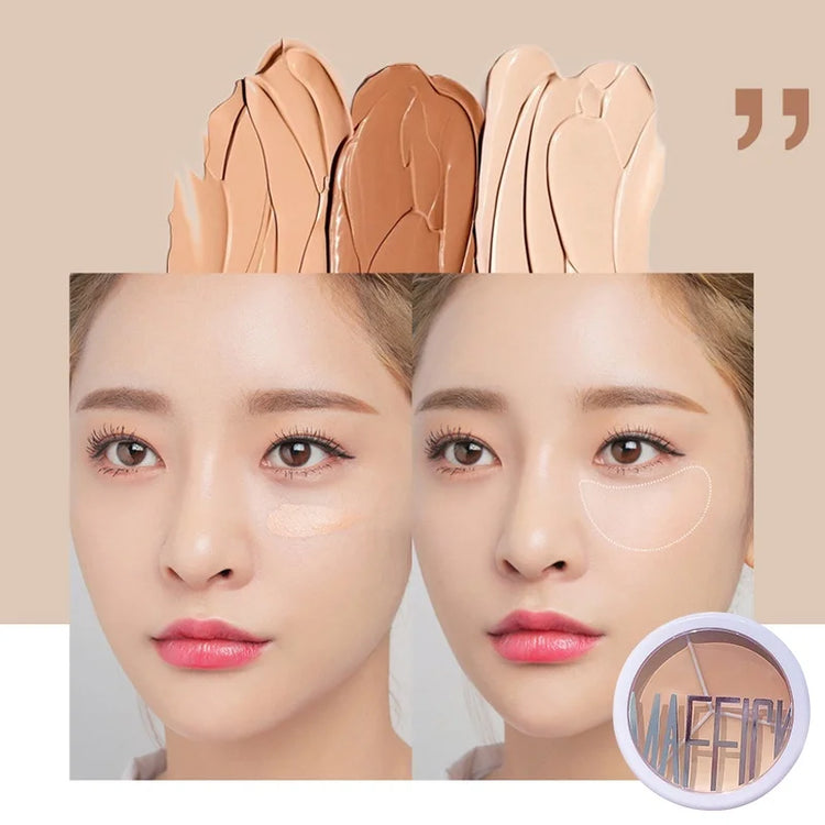 3-Color Concealer Palette blended around the nose
