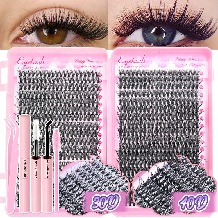 DIY lash extension kit with bond and seal for natural lashes