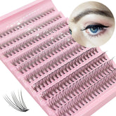 DIY cluster lashes tray showcasing 8-16mm false eyelash clusters for customizable volume and glam.