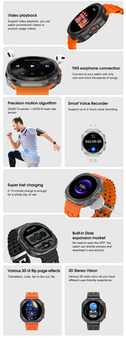2025 DT Watch 7 Ultra Smartwatch 47mm AMOLED GPS NFC