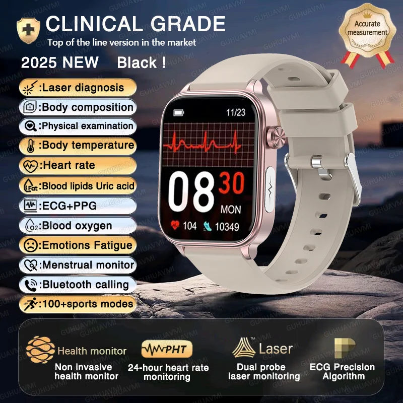 2025 ECG+PPG AI Smartwatch – Health Diagnose, Heart Rate & BP Tracker