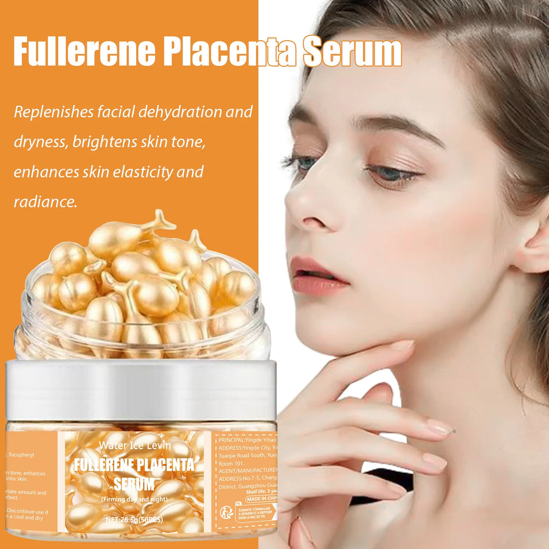 50Pcs Collagen Face Serum Capsules Whitening Anti-Wrinkle