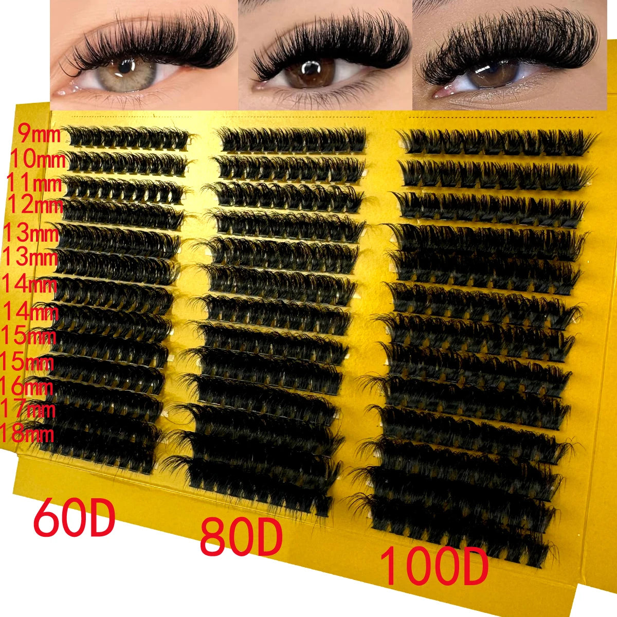 80D spiky lash clusters for bold wispy eye makeup