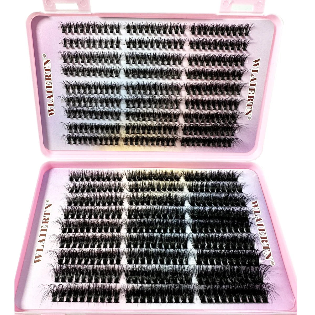 Mixed length faux mink lash clusters for Russian volume style