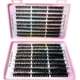 Mixed length faux mink lash clusters for Russian volume style