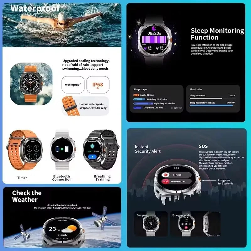 2025 DT Watch 7 Ultra Smartwatch 47mm AMOLED GPS NFC