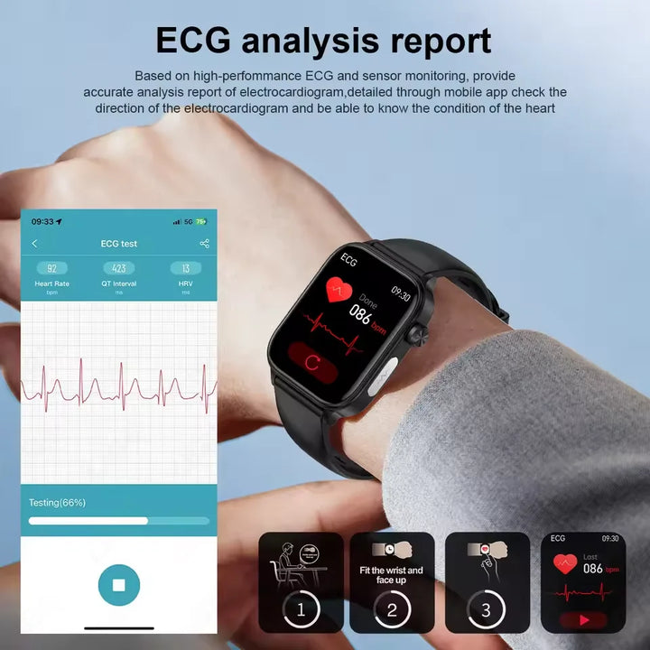 2025 ECG+PPG AI Smartwatch – Health Diagnose, Heart Rate & BP Tracker
