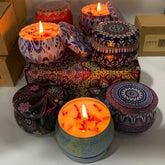 Vintage soy scented candle jar for cozy home décor