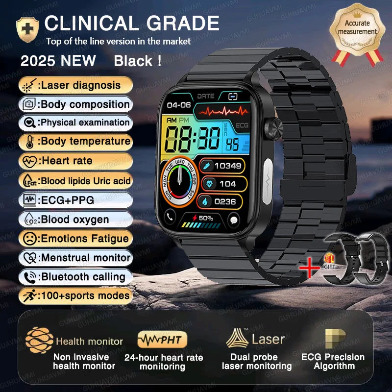 2025 ECG+PPG AI Smartwatch – Health Diagnose, Heart Rate & BP Tracker