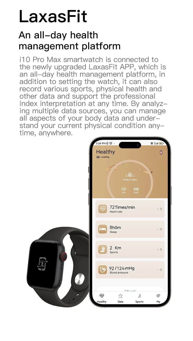 I10 Pro Max Smartwatch Metal Strap Fitness Tracker
