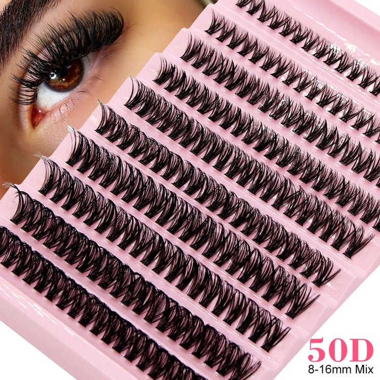 Mixed length DIY cluster lashes for custom lash mapping