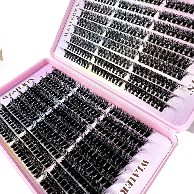 Faux mink lash clusters 540 pcs C curl mixed length tray