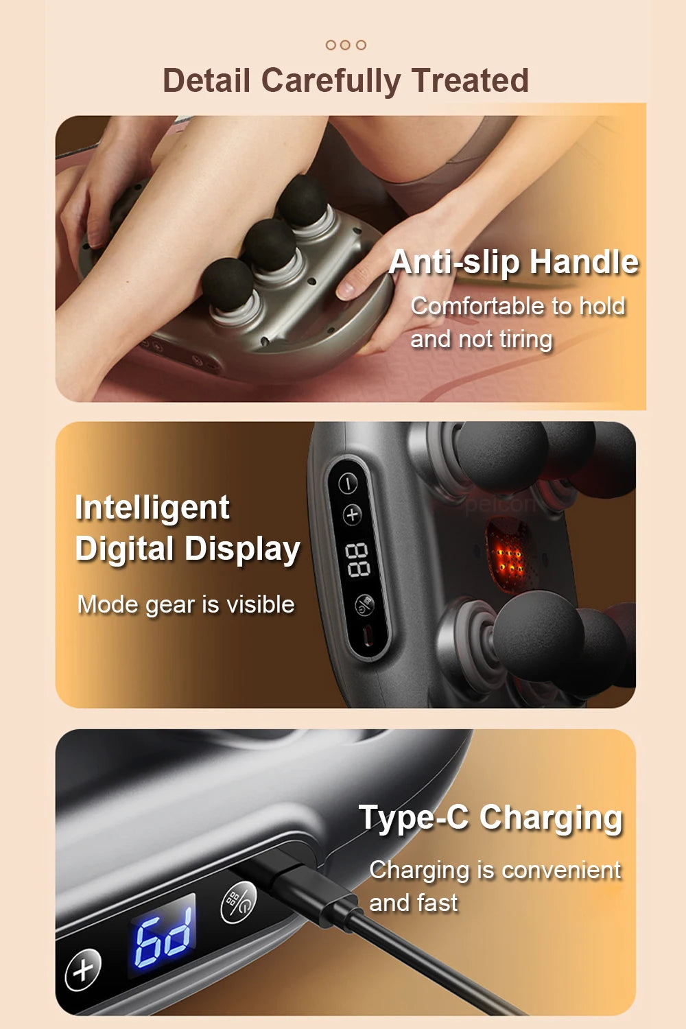 Professional Six-Head Fascia Massage Gun