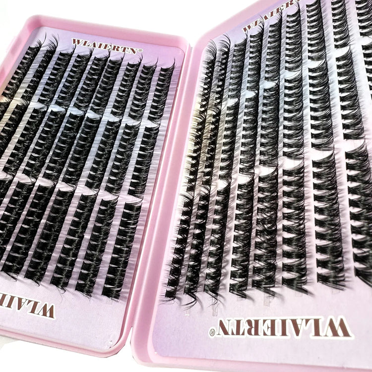 Faux mink lash clusters 540 pcs C curl mixed length tray