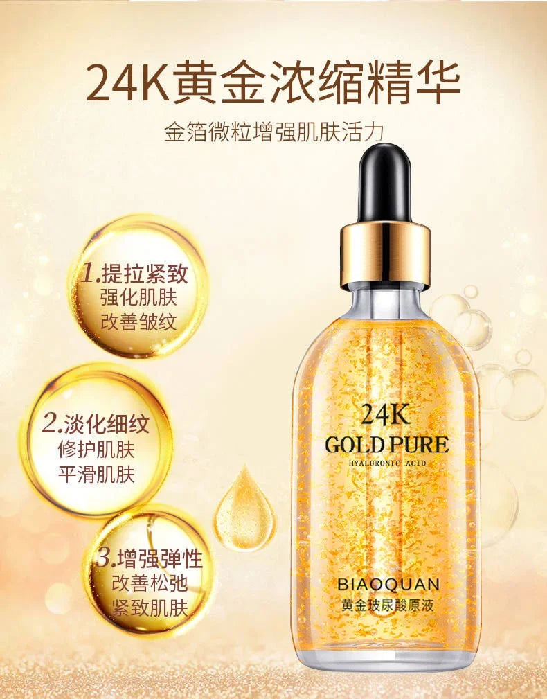 24K Gold Hyaluronic Acid Face Serum 100ml Anti-Aging Essence