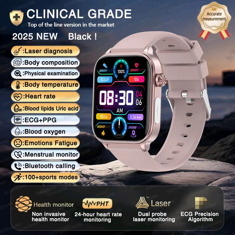 2025 ECG+PPG AI Smartwatch – Health Diagnose, Heart Rate & BP Tracker