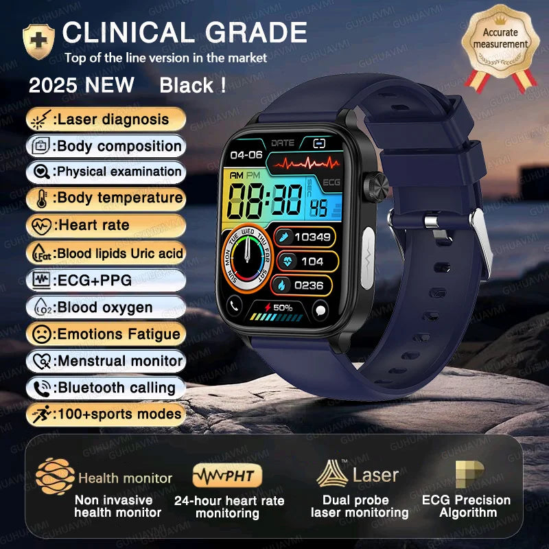 2025 ECG+PPG AI Smartwatch – Health Diagnose, Heart Rate & BP Tracker